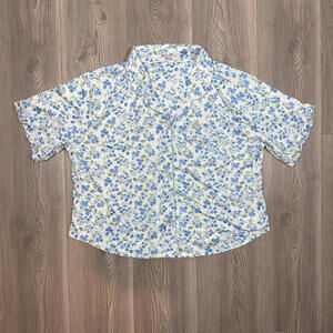 Flora Blueberry Print Short Sleeve Pajama‎ Shirt